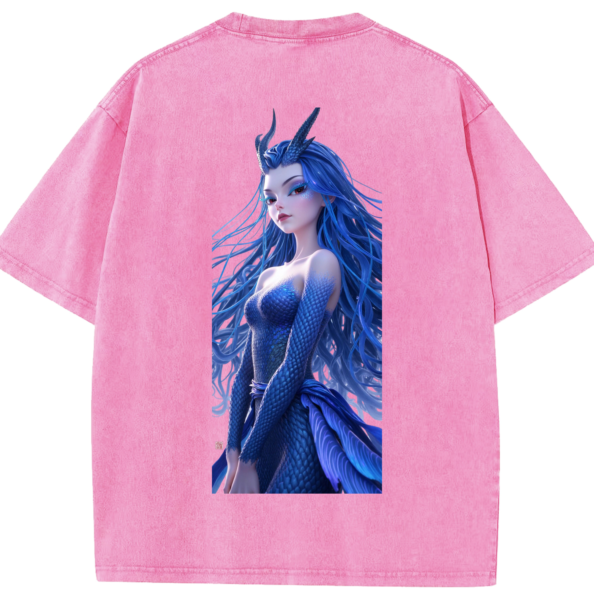 （画像用） Ne Zha 2 ナタ 魔童の大暴れ 綿100% ヴィンテージ風 半袖Tシャツ（背面プリント）